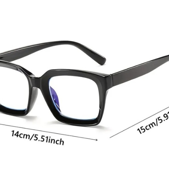 Square Transparent Lenses Glasses In Candy Color, Black NWOT - Picture 3 of 3